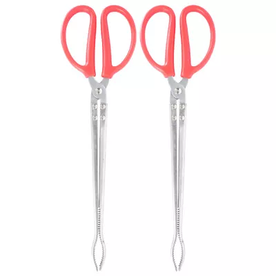 Long 14  Stainless Steel Scissor Tongs For Garden And Grill Use • £14.85