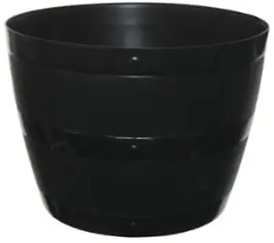 £9.99 • Buy Large 50cm Barrel Planter Tub Plastic Garden Flower Plant Black Planter Tree Pot