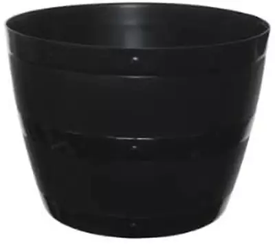 Large 50cm Barrel Planter Tub Plastic Garden Flower Plant Black Planter Tree Pot • £11.95