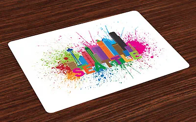 £14.99 • Buy Seattle Skyline Place Mats Set Of 4 Artwork In Paint