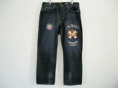 NEW Von Dutch GREASER UNIVERSAL Biker Jeans Pant Compton Badge Trouser Men Sz 38 • $239.99