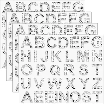 136 Pieces Rhinestone Letter Iron-On Sticker Large Glitter Bling Alphabet Letter • $26.99