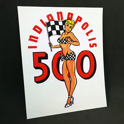 Indianapolis 500 Pinup Vintage Style Travel Decal / Vinyl Sticker Luggage Label • $4.69