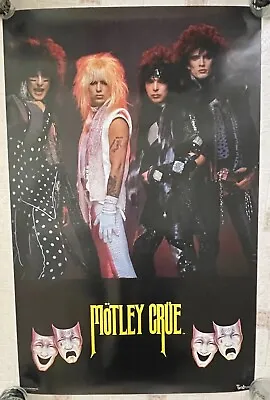 Original Vintage 1985 Motley Crue Theatre Of Pain Group Shot POSTER Rock Metal • $30