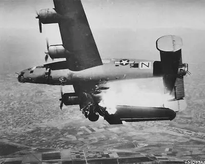 WW2  Photo WWII B-24 Liberator Bomber Shot Down Over Italy  World War Two /5225 • $6.49