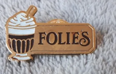 FOLIE'S ICE CREAM Vintage Collectors Enamel Pin Badge By DANONE Advertising • £2.99
