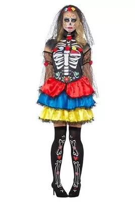 Day Of The Dead Senorita Women's Halloween Costume Bones • $44.88