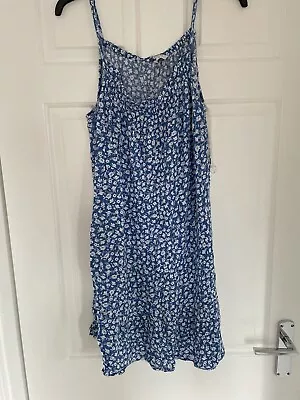 Matalan Papaya Blue Floral Summer Dress - Size 10 • £3.29