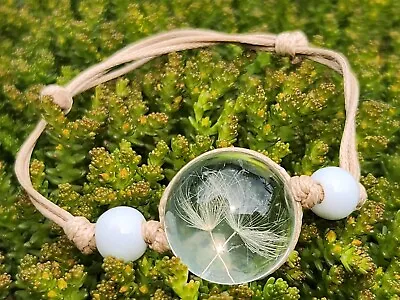 Wish Bracelet Dandelion Seed Love Guardian Angel Glass Beads Adjustable Bracelet • £3.99