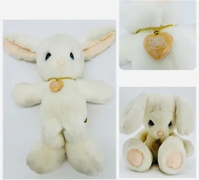 Applause Precious Moments Plush White Snowball Bunny Rabbit 1985 W/ Necklace FRS • $84.99