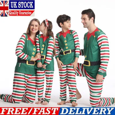 Christmas Pyjamas Xmas Elf Pajamas Set Family Matching Boys Girls Nightwear PJs • £9.99