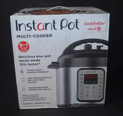 NEW In BOX 9 In 1 INSTANT POT  6 Quart Sous Vide Pressure Cooker 15 Programs • $65