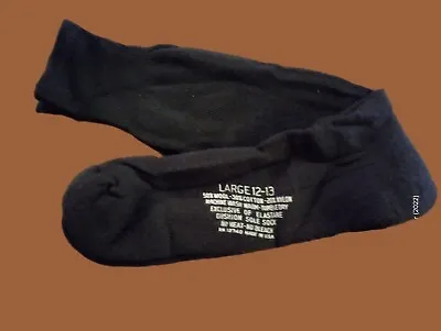 New Military Cushion Sole Wool Blend Socks U.s.a Made Black Large • $7.98