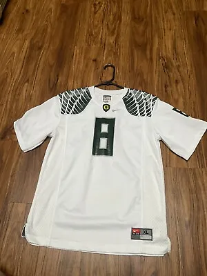 Nike Oregon Ducks Football Jersey Marcus Mariota #8 White Green Women’s Xl • $39.99