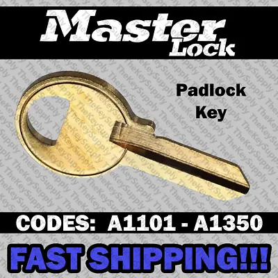 Master Lock Padlock Replacement Key Cut To Your Code A1101 - A1350 • $7.99