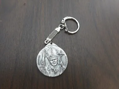 Pope John Paul II Catholic Vatican Silver Tone 1.25  Souvenir Key Chain~Free Shi • $10.97