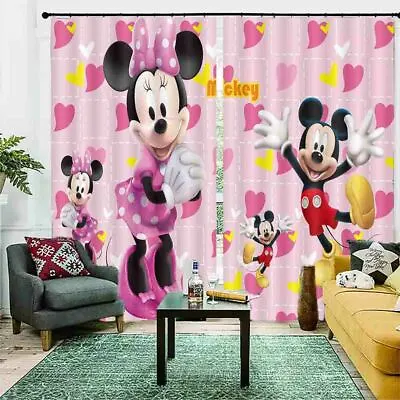 £172.02 • Buy Bless Big Mickey Mouse 3D Curtain Blockout Photo Printing Curtains Drape Fabric