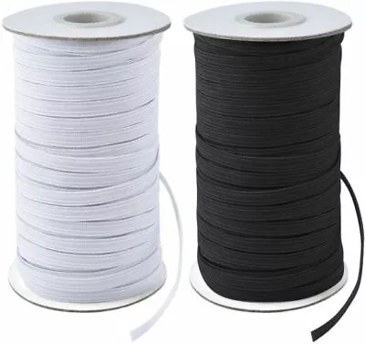 £49.99 • Buy Flat Elastic Black & White 6mm 9mm 12mm 25mm Face Mask Elastic Sewing Dress UK