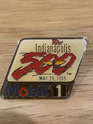 INDIANAPOLIS 500 73re Annual Race Mobil Gas Lapel Pin Pinback Button 1989 Vts • $3.59