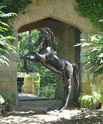 Life Size Metal Foal Rearing Sculpture ... Bronze Finish Horse Aluminium Statue • £1345