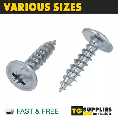 Flanged Wafer Head Self Tapping Screws Pozi Flange Tappers Zinc Timber Wood • £5.99