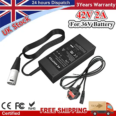 Electric E Scooter BATTERY CHARGER 36 VOLT 36v UK 240v Plug Male Plug 2 Bike ATV • £12.99