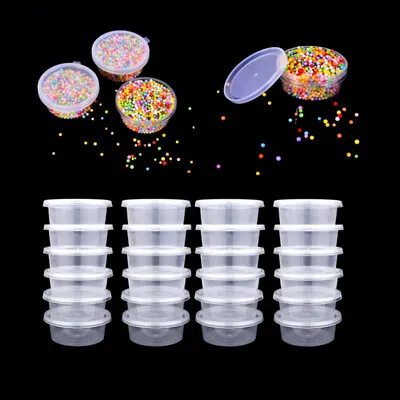 $10.88 • Buy 25 Pc Slime Storage Containers Foam Ball Storage Cups Containers With Lids  G35