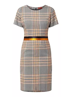 NWT $699 Hugo Boss Made In Portugal Plaid Short Sleeve Pencil Dress US6 • $199