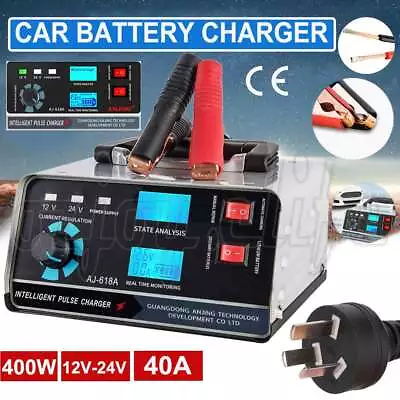Car Battery Charger 12V/24V 400W 40A Trickle Smart Pulse Repair For Boat Truck • $45.89