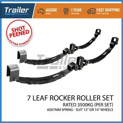 7 Leaf 3500Kg Rocker Roller Tandem Trailer Spring Set Shot Peened Springs 60x7mm • $469