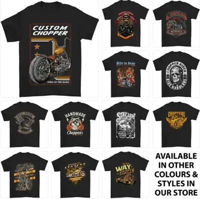 Biker T-Shirt Motorbike Motorcycle Funny Cafe Racer Chopper 4 • £8.99