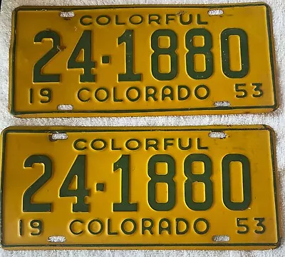 Vintage 1953 Colorado License Plate Excellent Condition  • $0.99