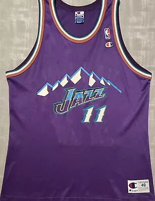 Rare Vintage Champion NBA Utah Jazz Jacque Vaughn Basketball Jersey • $249.99