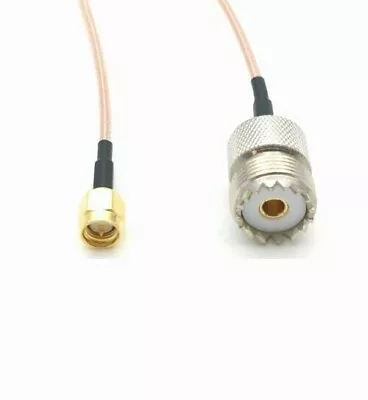 £5.45 • Buy UHF PL259 SO239 Female To SMA Male Pigtail RG316 15cm Cable               901