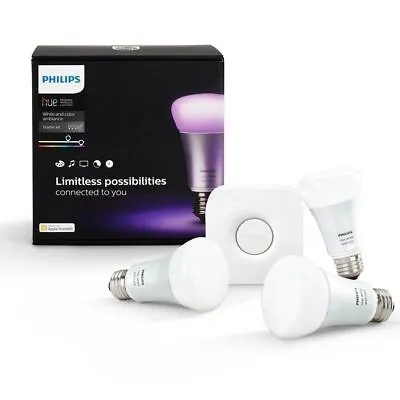 The Google Assistant PHILIPS Hue White & Color Ambiance Starter Kit With 10W • $350.20