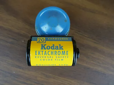 $20 • Buy VINTAGE KODAK Metal FILM Can CANISTER- Embossed Blue  