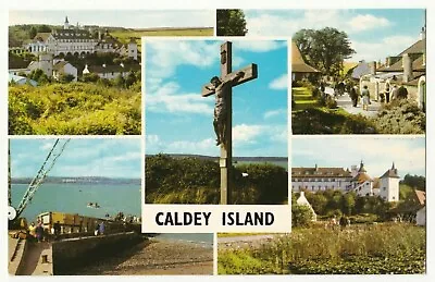 Postcard Caldey Island Wales Multiview. The Calvary Slipway. Unposted. • £2.10