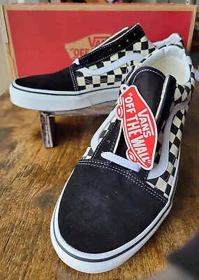 VANS Old Skool Black/White Checkered Classic Vans Shoes Men’s Size 10 NEW W/BOX! • $29.95