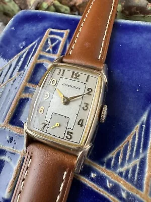 Vintage 1951 Hamilton Jeffrey Watch - Manual Wind - Tank • $105