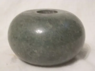 Green Marble ? Candle Holder Paperweight Onyx Ball Stone Rock Polished  • $12.75
