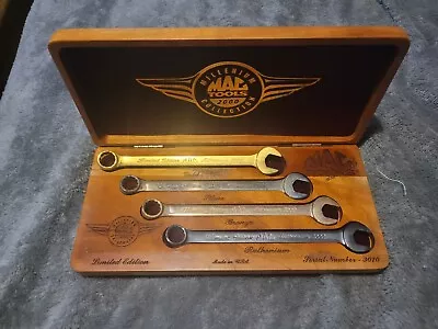 MAC TOOLS LIMITED EDITION MILLENNIUM 2000 24k PLATED WRENCH SET IN WALNUT New • $50