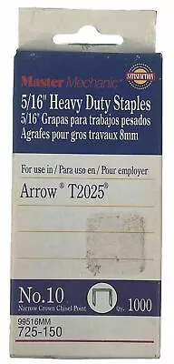 Master Mechanic 5/16  Heavy Duty Staples 1000 Count # 10 Narrow Crown 99516MM • $6.99