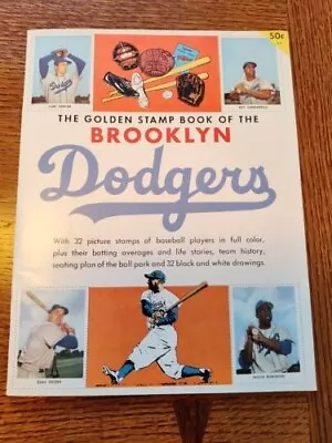 1955 Brooklyn Dodgers Golden Stamp Book W/ 32 Picture Stamps Of  Dodger Greats • $122.50