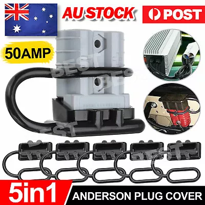 5x For Anderson Plug Cover Dust Cap Style Connectors 50AMP Battery Caravn Black • $6.45