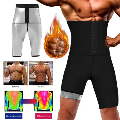 Mens Hot Body Shaper Shorts Workout Sweat Sauna Pants For Weight Loss Fat Burn • $15.79