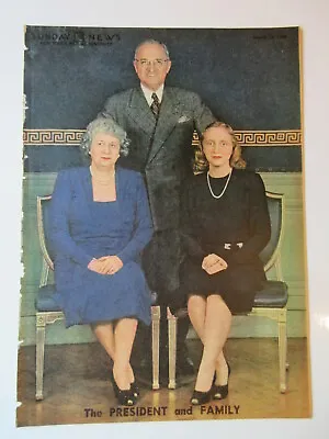 NEW YORK SUNDAY NEWS PICTURE MAGAZINE 1946 Franklin D. Roosevelt & FAMILY • $12.99