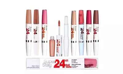 MAYBELLINE 24hr Super Stay 2 In 1 Lip Stick & Balm - CHOOSE SHADE - NEW Boxed • £4.99