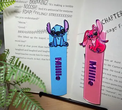 3D Stitch & Angel Inspired Bookmark - Personalise • £5.45