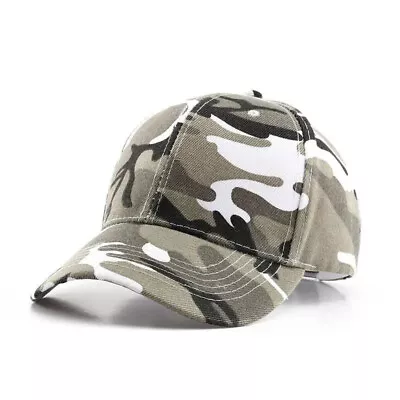 Men Women Camouflage Adjustable Cap Camo Baseball Hunting Fishing Army Sun Hat S • £5.59