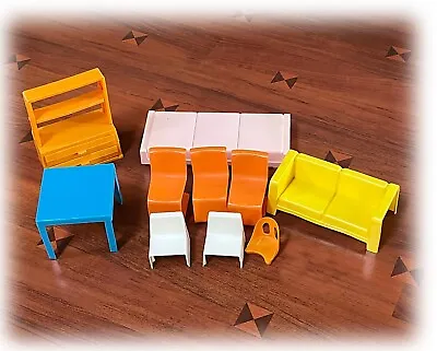 Vintage 1973 Barbie Townhouse Mattel Furniture Couch Chairs Table Parts U CHOOSE • $3